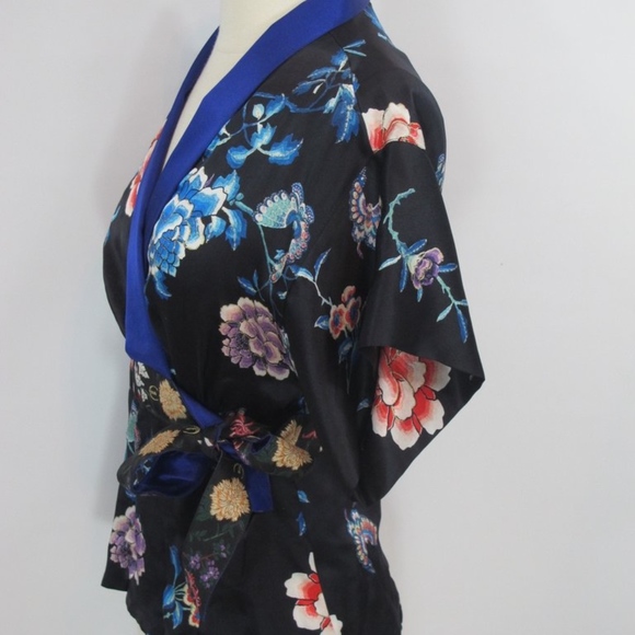 Just Cavalli Roberto Silk Kimono Wrap Top Blouse - Picture 3 of 5